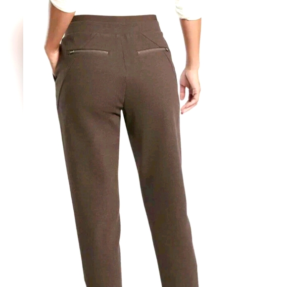 Athleta Venice Heathered Pintuck Pant, Dark Brown Heather SIZE M New No Tag. - Picture 3 of 16